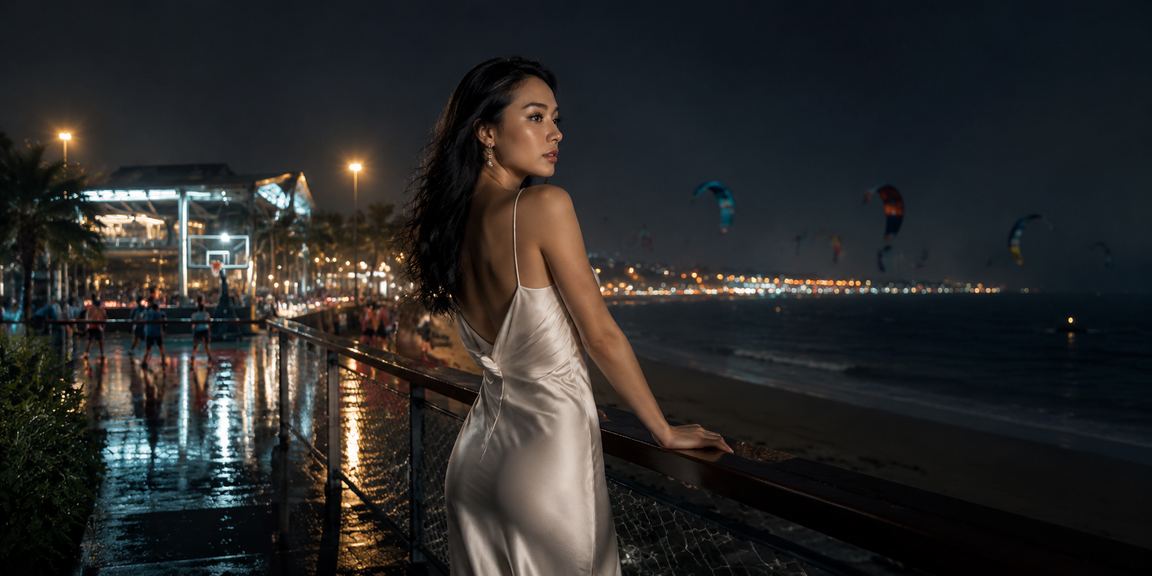 Người dùng xem kèo bóng rổ trên điện thoại tại bãi biển Mũi Né, Bình Thuận dưới nắng chiều